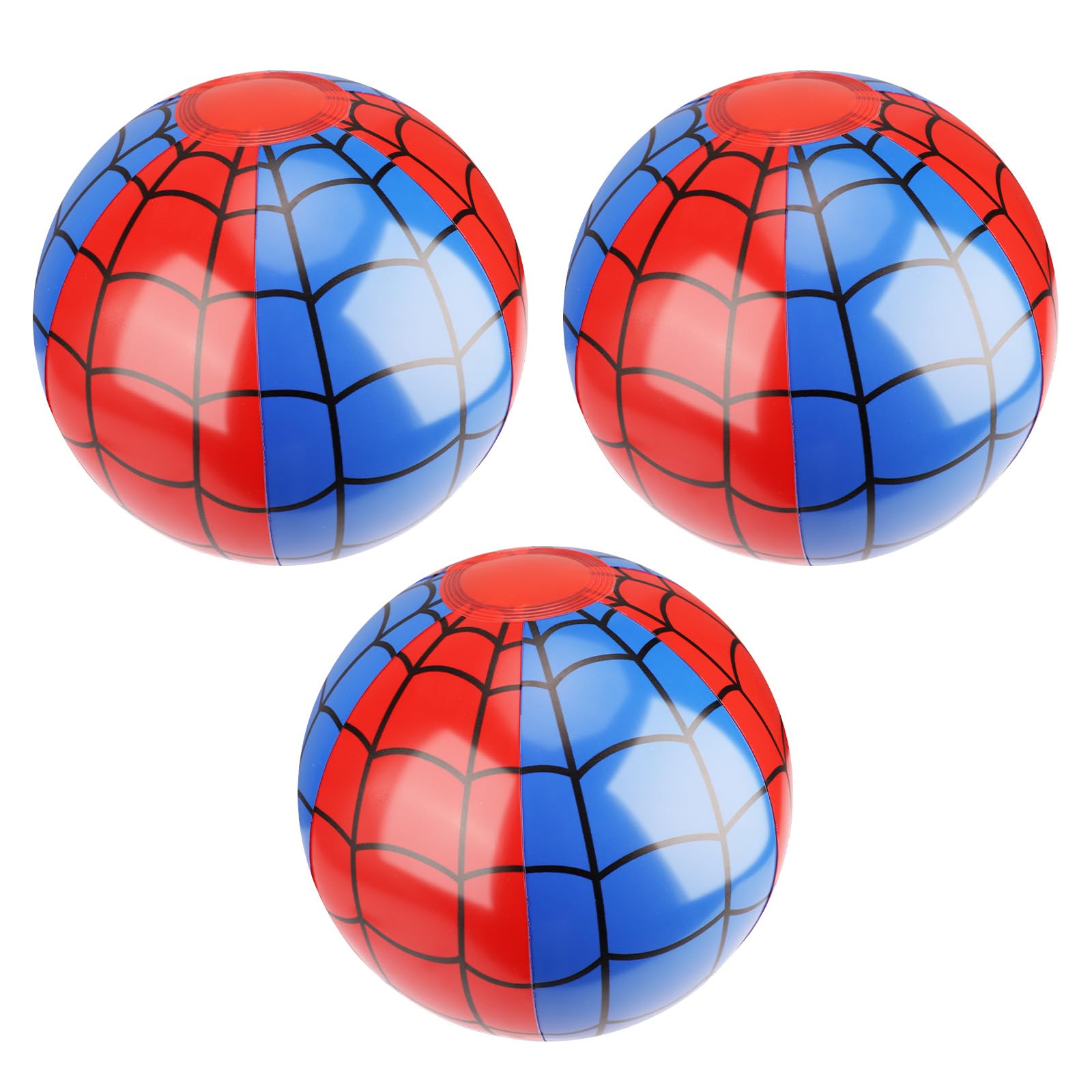SAVITA 6pcs Spider Web Beach Balls, PVC Material Inflatable Blue and Red Beach Balls for Kids Party Outdoor Activity Summer Pool Game Toys Supplies