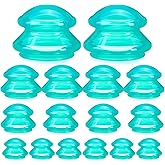 Geiserailie 16 Pcs 4 Sizes Cupping Therapy Set Silicone Cupping Massage Cups Professional Chinese Therapy Cup Vacuum for Body Muscle Nerve(Green)