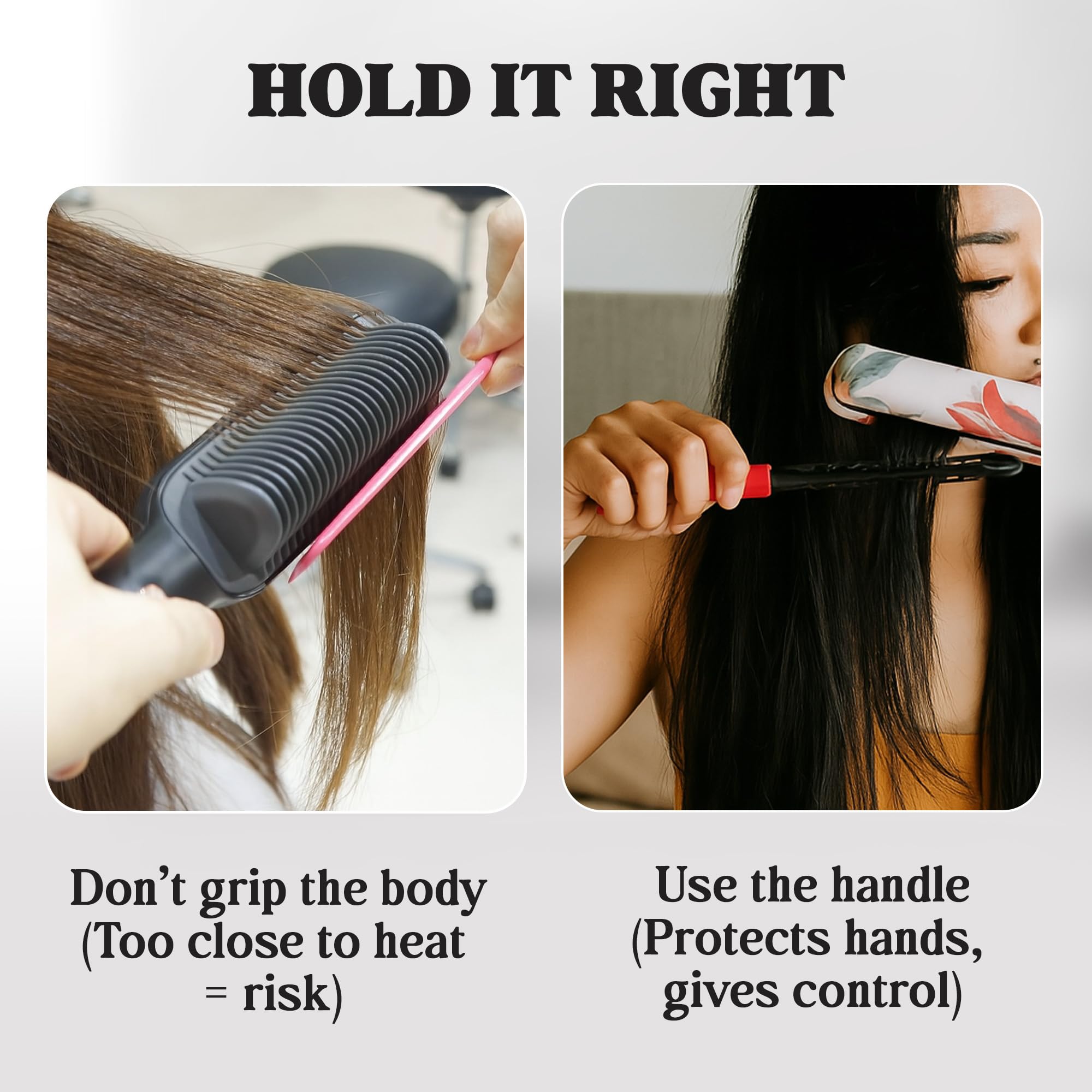 HerStyler Herstyler Hair Straightening Comb - Straightener Comb for Flat Iron - Makes Styling Easy - Get Straight Hair in Minutes (Pink)