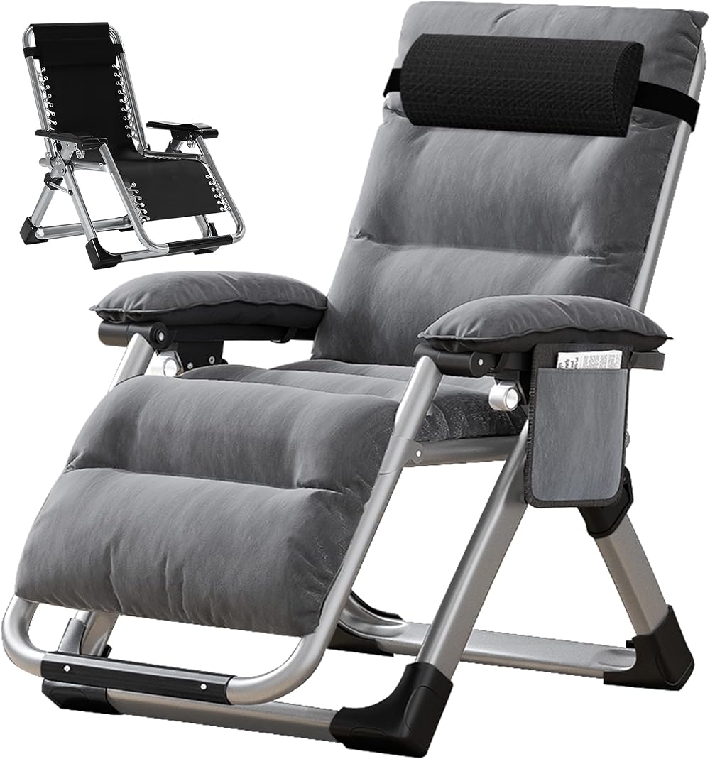 Meulbaty Zero Gravity Chair 200kg Folding Garden Recliner with Cushion