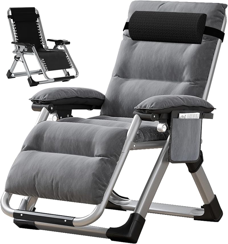 Meulbaty Zero Gravity Chair 200kg Folding Garden Recliner with Cushion