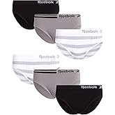 Reebok Womens Bikini Underwear - 6 Pack Soft Stretch Performance Tag Free Briefs Bikini Panties Seamless Underwear for Women