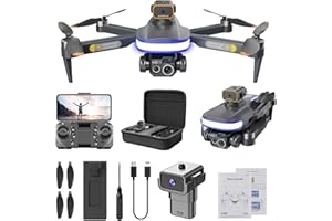 GENERIC WiFi FPV Drone With 4K HD Dual Camera Altitude Hold Mode Foldable RC Drone Quadcopter Circle Fly, Route Fly, Headless Mode, Aerial Photography High-Definition 4K Double Camera Drone (black)