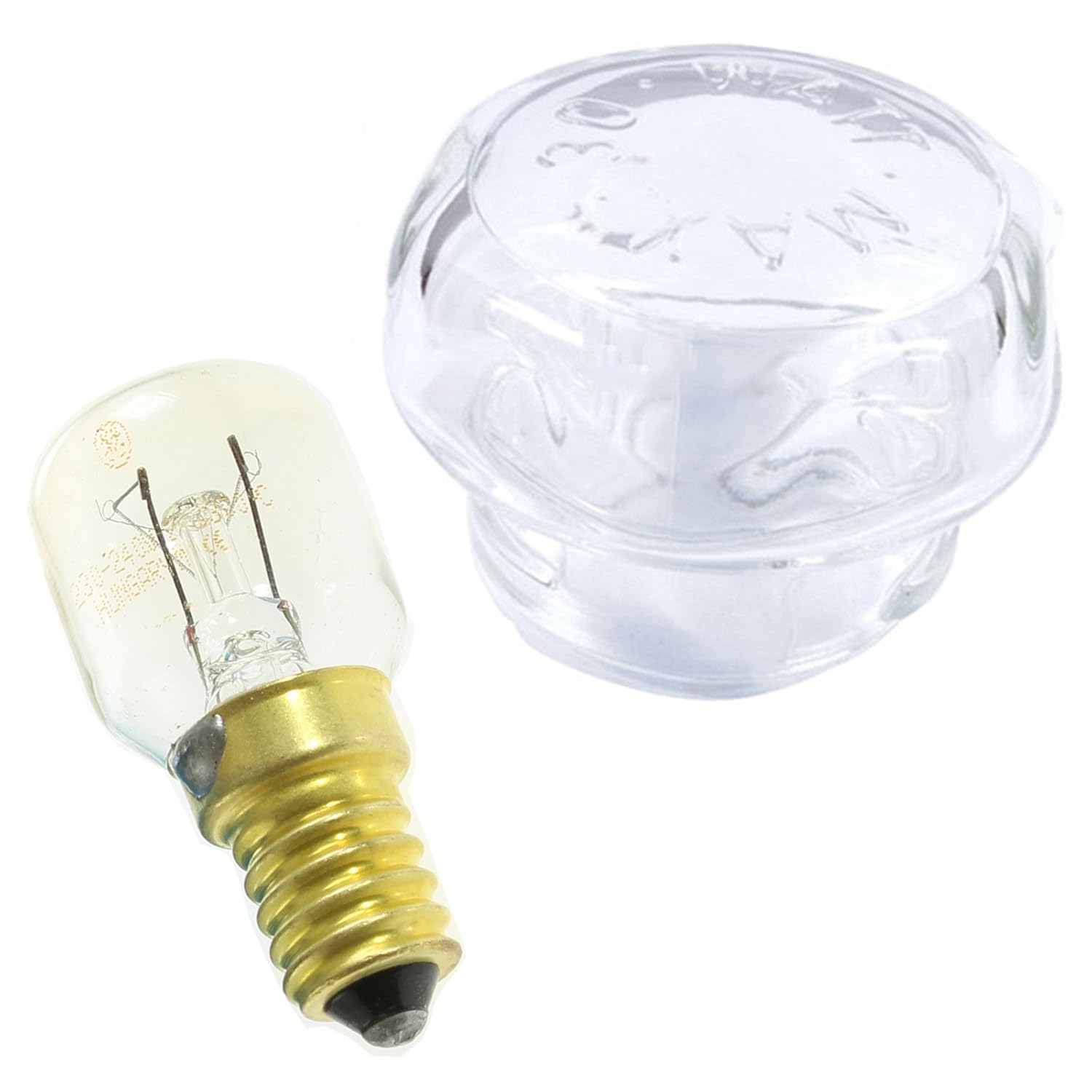 SPARES2GO Glass Lamp Light Bulb Cover and Light Bulb for Ignis Oven