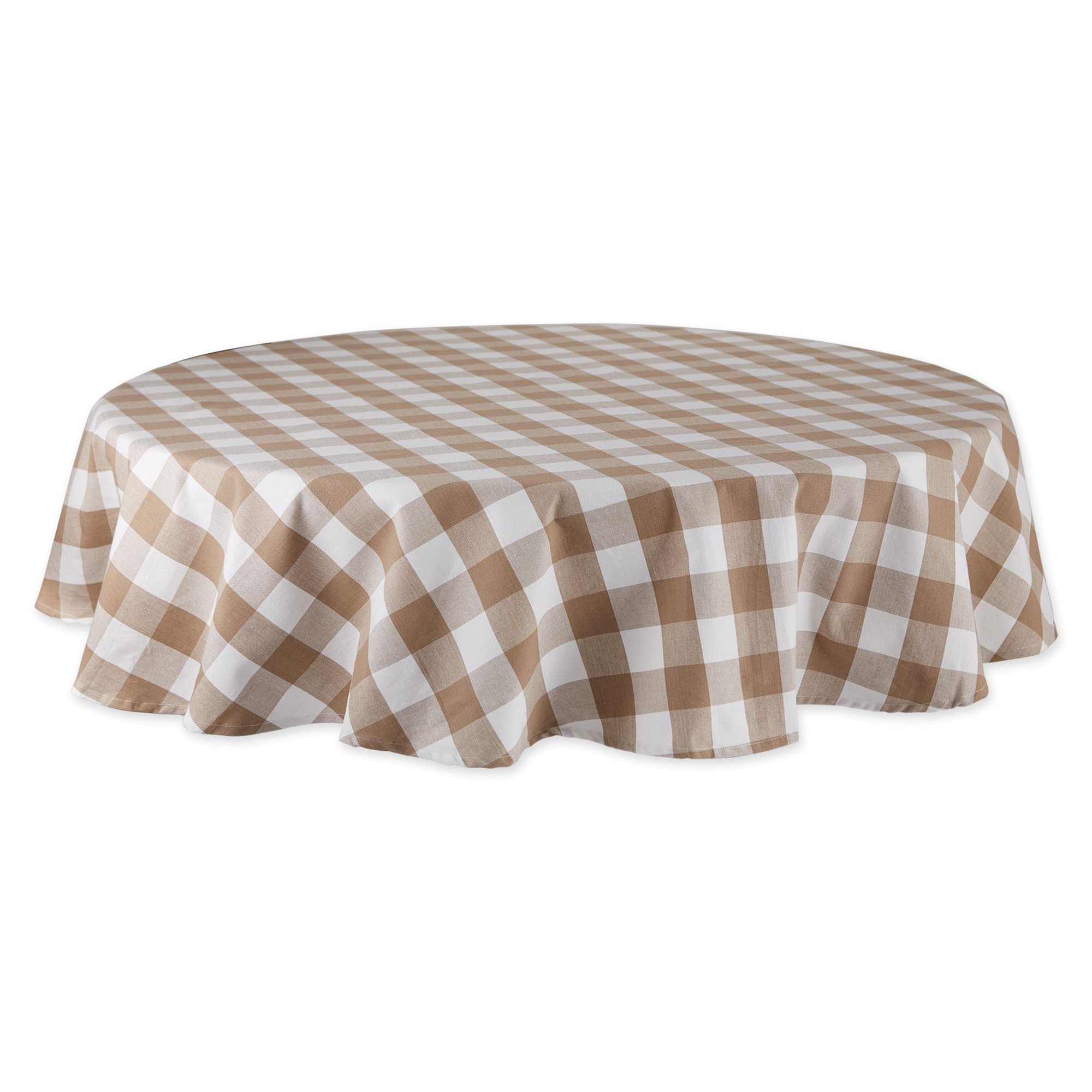 DII Classic Farmhouse, Cotton, Stone, Tablecloth, 70" Round — image 1