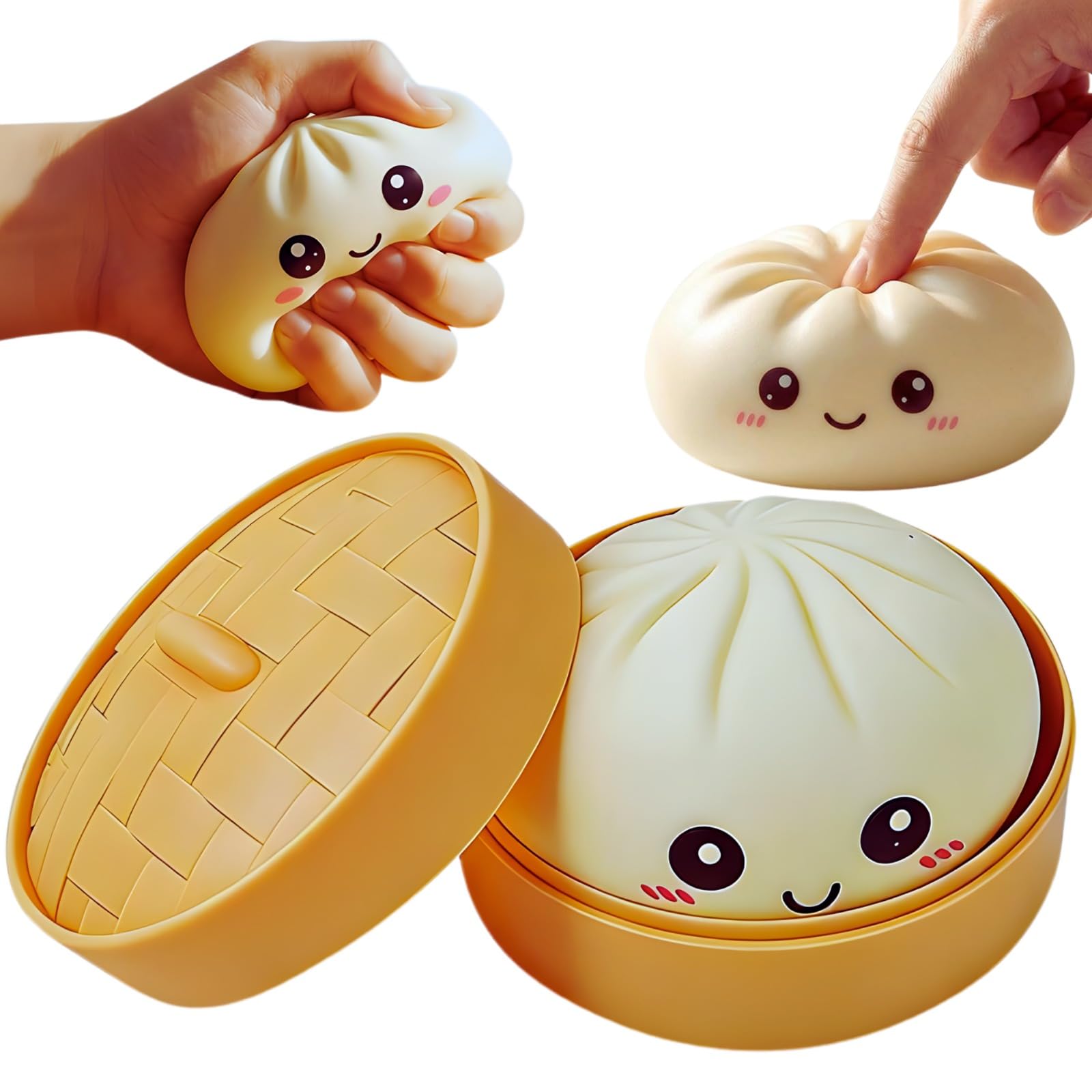 Dumpling Squishy Mystery Box 2026 Upgraded White - Dumplings Squishes for Adults Teens Squeeze Easter Basket Stuffers & Stocking Stuff