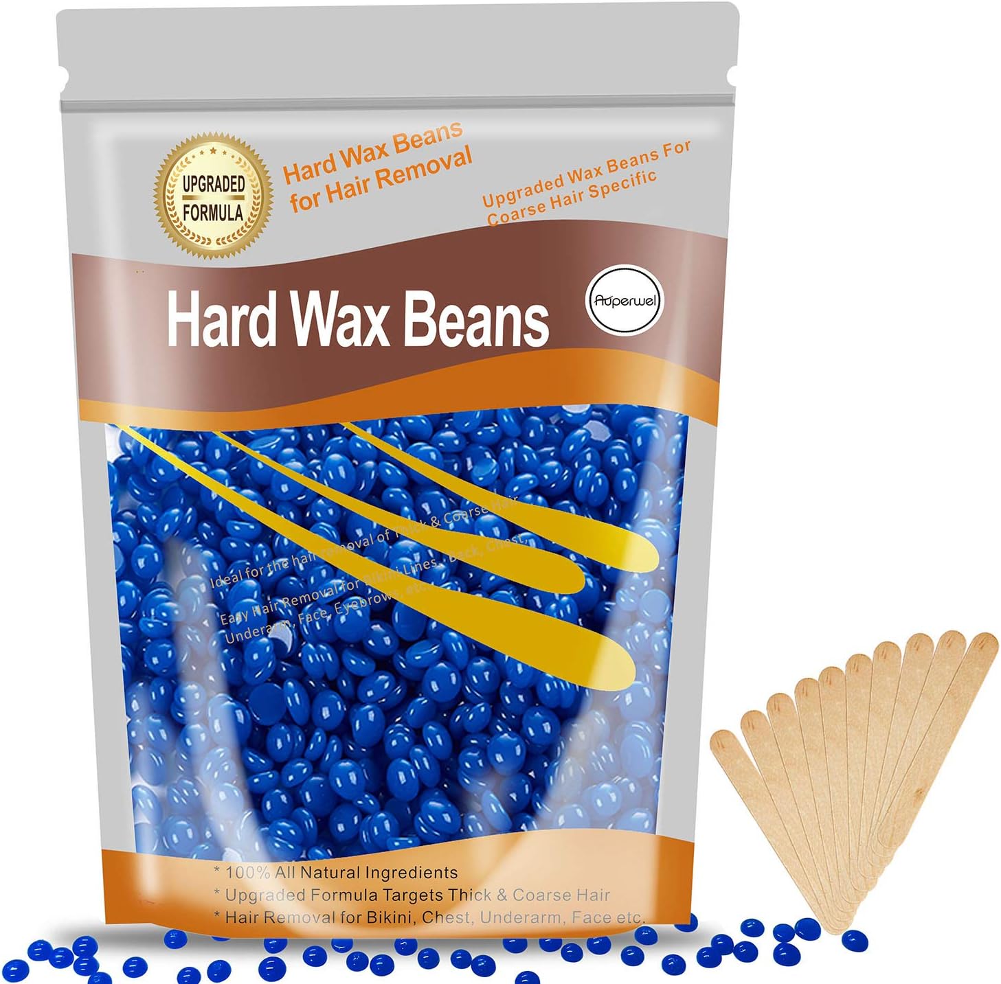 Wax Beads for Hair Removal, Wax Beans for Hair Removal, Hard Wax Beads for Sensitive Skin Facial, Eyebrow, Bikini, Wax Beans for Brazilian waxing, At Home Hard Wax Beans for Women Men