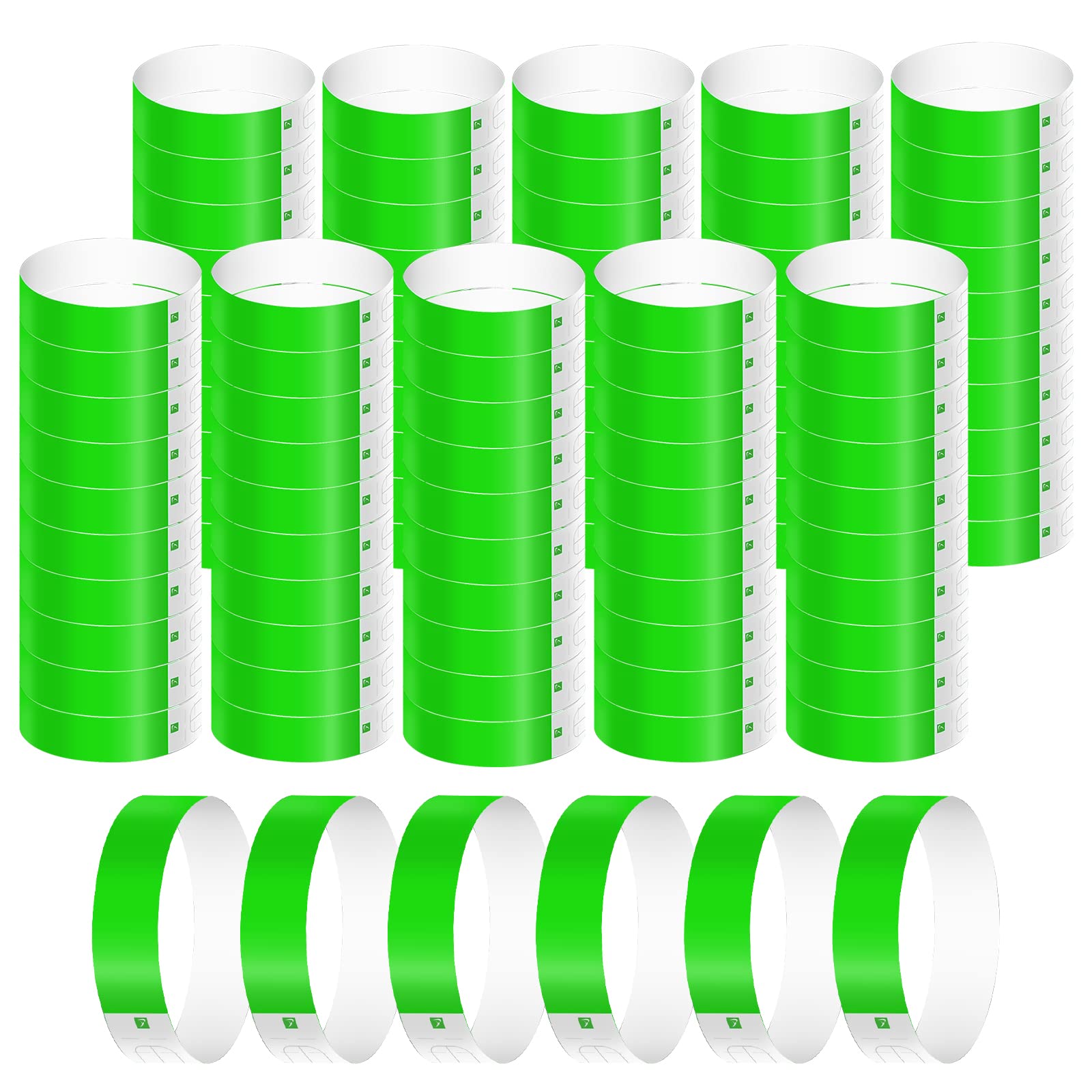 KINBOM 1000pcs Neon Wristband, Paper Wristbands for Events Waterproof Entrance Wristbands Paper Bracelets for Events Parties Music Festivals Concerts Contests (Green)