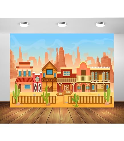 BELECO 20x10ft Fabric Western General Store Photography Backdrop Old Western Town Post Office Barrel Wagon Wheel Background For Cowboy Theme Party Decorations Kids Boys Adults Photo Shoot Studio Props - View #9