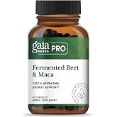 Gaia Herbs PRO Fermented Beet &amp; Maca, 60 Capsules, 30 Servings | Healthy Energy &amp; Circulation Support Supplement with Beet &amp; Carrot Root, Vegan, Gluten-Free, Soy-Free*