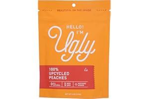 Hello I'm Ugly Upcycled Dried and Diced Peaches, All Natural, Non GMO, Nothing Added, 4 Ounce (Pack of 12)