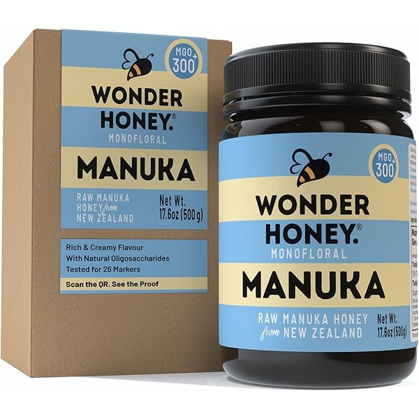 Wonder Honey Raw Manuka Honey MGO850 (20+) - New Zealand Certified, 1.1lb Jar