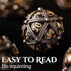 Metal DND Dice Set - Unique Round Hollow Orb Design
