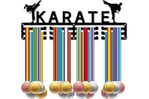 CREATCABIN Karate Medal Hanger Display Medal Holder Sport Rack Award Metal Lanyard Holder Sturdy Wall Mounted Swimmer Runner Athletes Players Gymnastics Gift Over 60 Medals 15.7 x 5.9 Inch