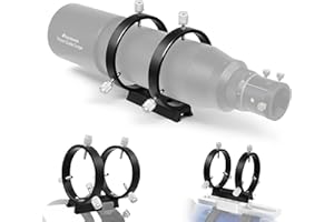Astromania Adjustable Guiding Scope Ring Set with Plate - 90 mm Inside Diameter (Pair) - for Telescope Tube Diameter or Finders 63 to 89mm