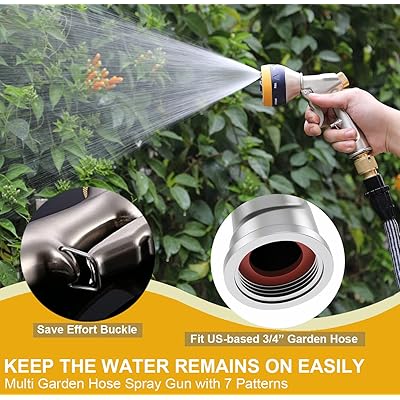 Buy Esow Garden Hose Nozzle With Multi Spray Nozzle Area Upgraded 100 Heavy Duty Metal Spray Gun With Durable Abs Plastic 7 Adjustable Patterns Best For Watering Plants Lawn Car Washing Dog More