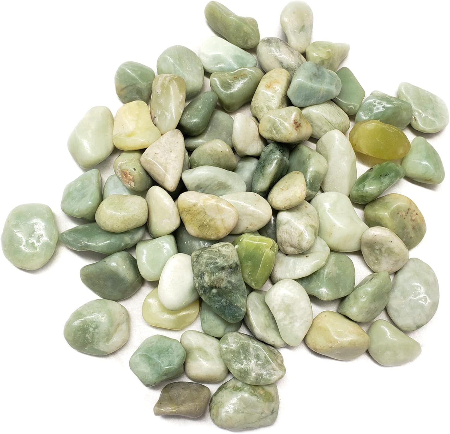 Hardscaping Materials - Bulk Polished Jade Green Pebbles 30 Lb. 1