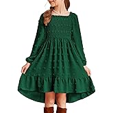 blibean Girls 2025 Fall Dresses Long Sleeve Polka Dots Pockets Dress Size 6-15 Years