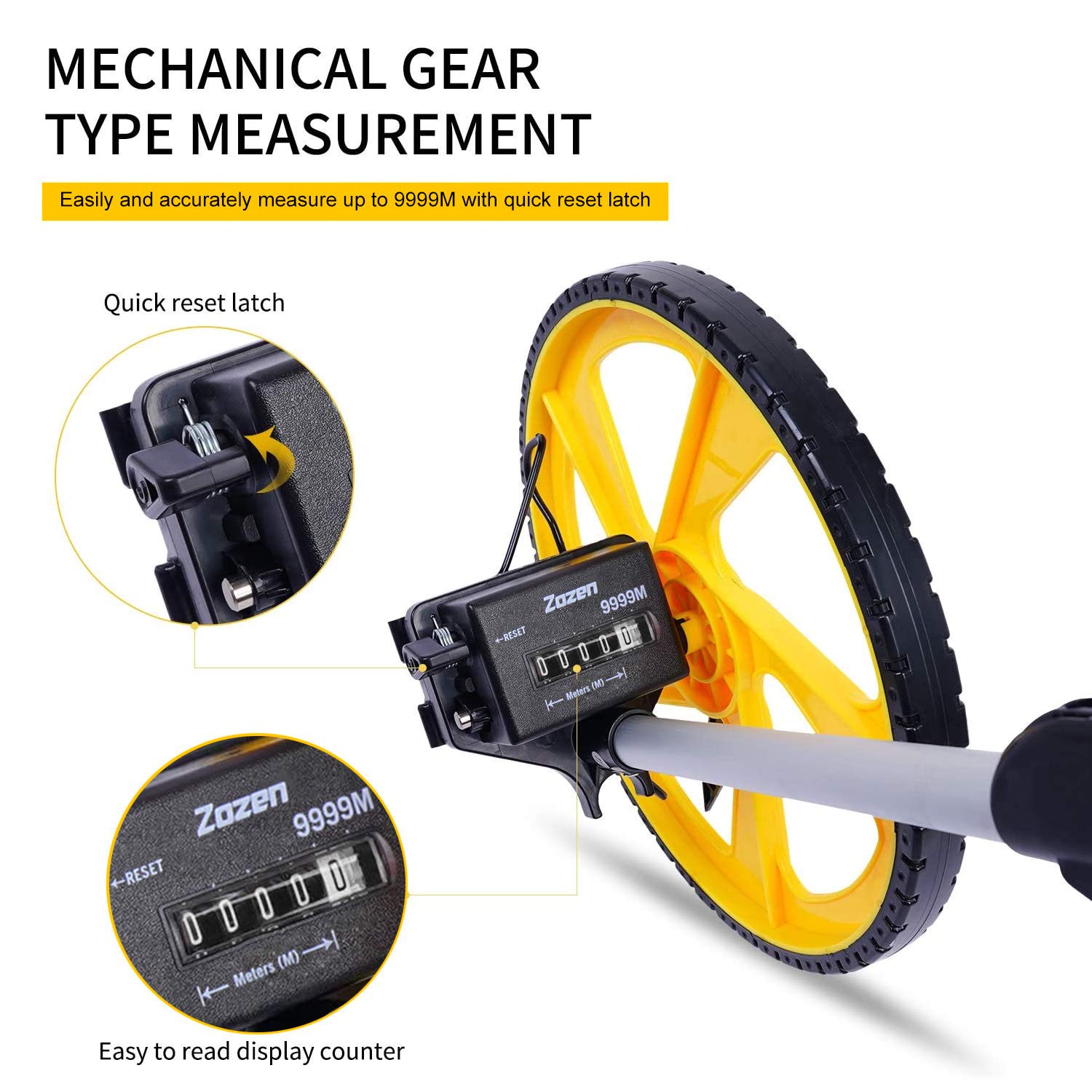Zozen Metric Measuring Wheel in Meters, Foldable Meters