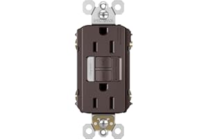 PASS & SEYMOUR Legrand radiant 1597NTLTRDBCC4 15 Amp Night Light GFCI Self Test Tamper-Resistant Decorator Duplex Outlet with Cool Touch LED, Dark Bronze (1 Count)