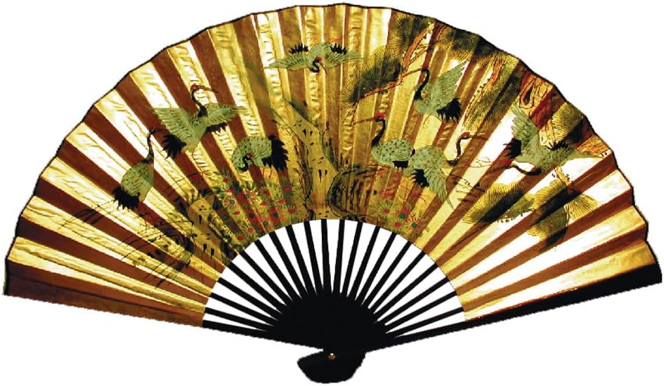 Chinese Wall Fan with Cranes