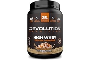 Revolution Nutrition, High Whey, Protein Powder 2LB, Whey Protein, Gluten Free, 25g of Protein Per Scoop, 908 g, 24 Servings 