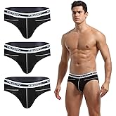 YuKaiChen Men's Low Rise Briefs Bamboo Fiber Bulge Pouch Bikini Underwear Pack