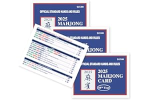 PDUHKO 2025 Mahjong Card Official, Mahjong Cards Official Rules Version Large Print Style, 4-Piece Set (Blue)