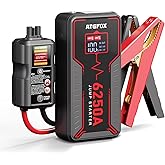 6250A Portable Car Jump Starter Battery Pack with Digital Screen Clamp (Up to 8.5L Gas / 6L Diesel), 88.8Wh Power Bank, 12V Cars SUVs & Trucks Battery Booster Jump Box, 48-Months Stand-by Time 720CCA
