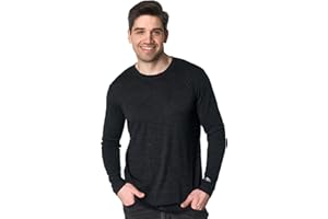 MERINO.TECH Merino Wool Base Layer Mens - 100% Merino Wool Shirts for Men Thermal Underwear Long Sleeve T-Shirt for Hiking Hunting
