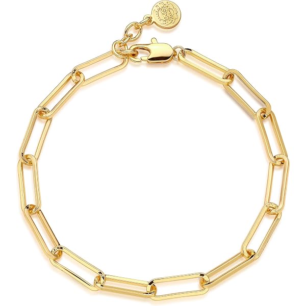 Deelfel Women's Gold Stainless Steel Necklace - Simple Oval Pendant Choker, 15.4 Inch Chain