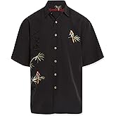 Bamboo Cay Men's Short Sleeve Flying Parrots or in Golf We Trust Embroidered Camp Shirts