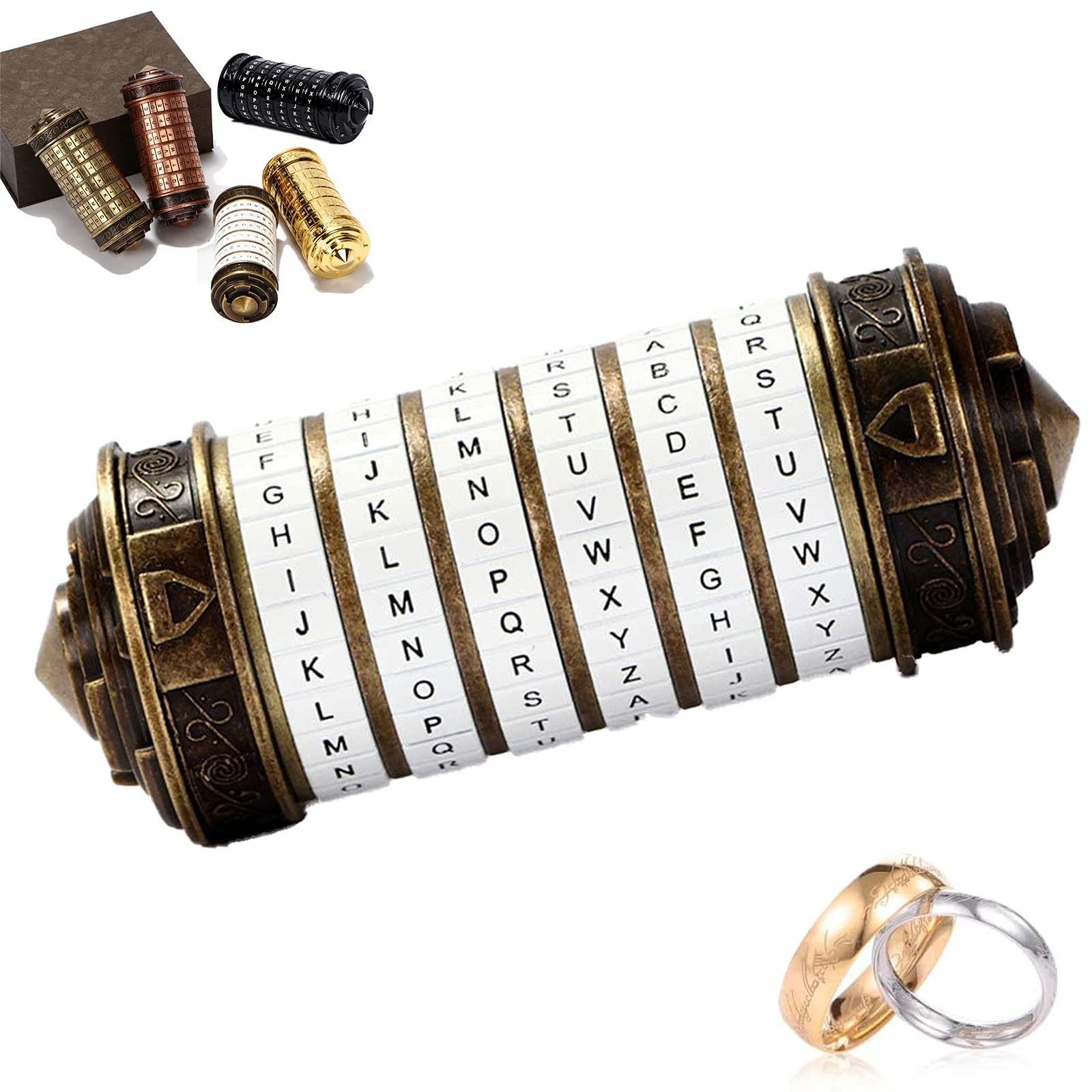 Da Vinci Code Cryptex Letter Password Code Lock Mini Cryptex Lock Romantic Birthday christmas santa gifts for women men her him