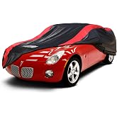 AltoCover Car Cover Custom Fit for Pontiac Solstice (2005-2009) | Red Strip Design, Cotton Liner for Paint Protection, Sun Rain Snow UV Proof, Door Zipper, Windproof Buckle, Storage Bag