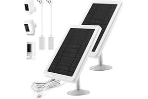 KAKAJUELO Solar Panel for Ring Camera, Power Supply for Ring Spotlight Camera Battery, Ring Stick Up Camera, Ring Solar Battery Charger, 13ft Charger Cable (2PACK)