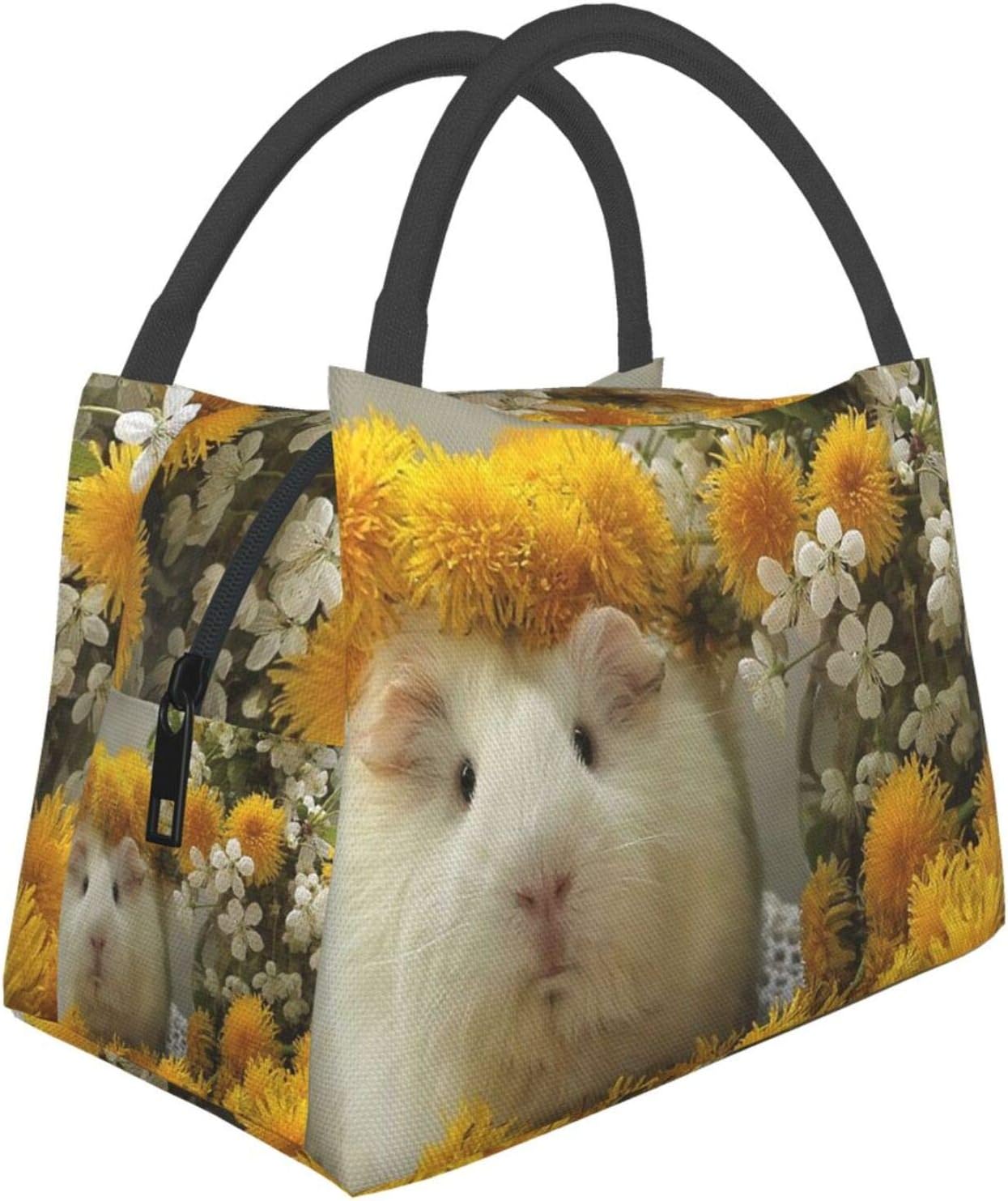 Guinea pig cherry blossom Lunch Bags For Women Insulation