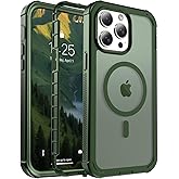 jaroco Magnetic for iPhone 14 Pro Max Case, [Compatible with MagSafe][Military Grade Drop Protection][Heavy Duty Protection][Non-Slip][Shockproof] 2-Layer Durable Bumper Phone Case 6.7''-Army Green