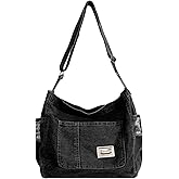 Aulenge Denim Messenger Bag Large Crossbody Tote Bag Lightweight Jean Purse Women Hobo Shoulder Bag for School,Travel