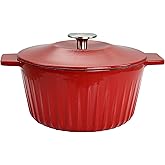 Enameled Cast Iron Dutch Oven with Lid, 3 Qt, Red