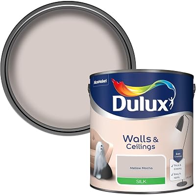 Dulux Silk Emulsion Paint Walls Ceilings Mellow Mocha 2.5L