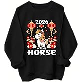 Chinese New Year 2026 Sweatshirt Women New Year Horse Shirt