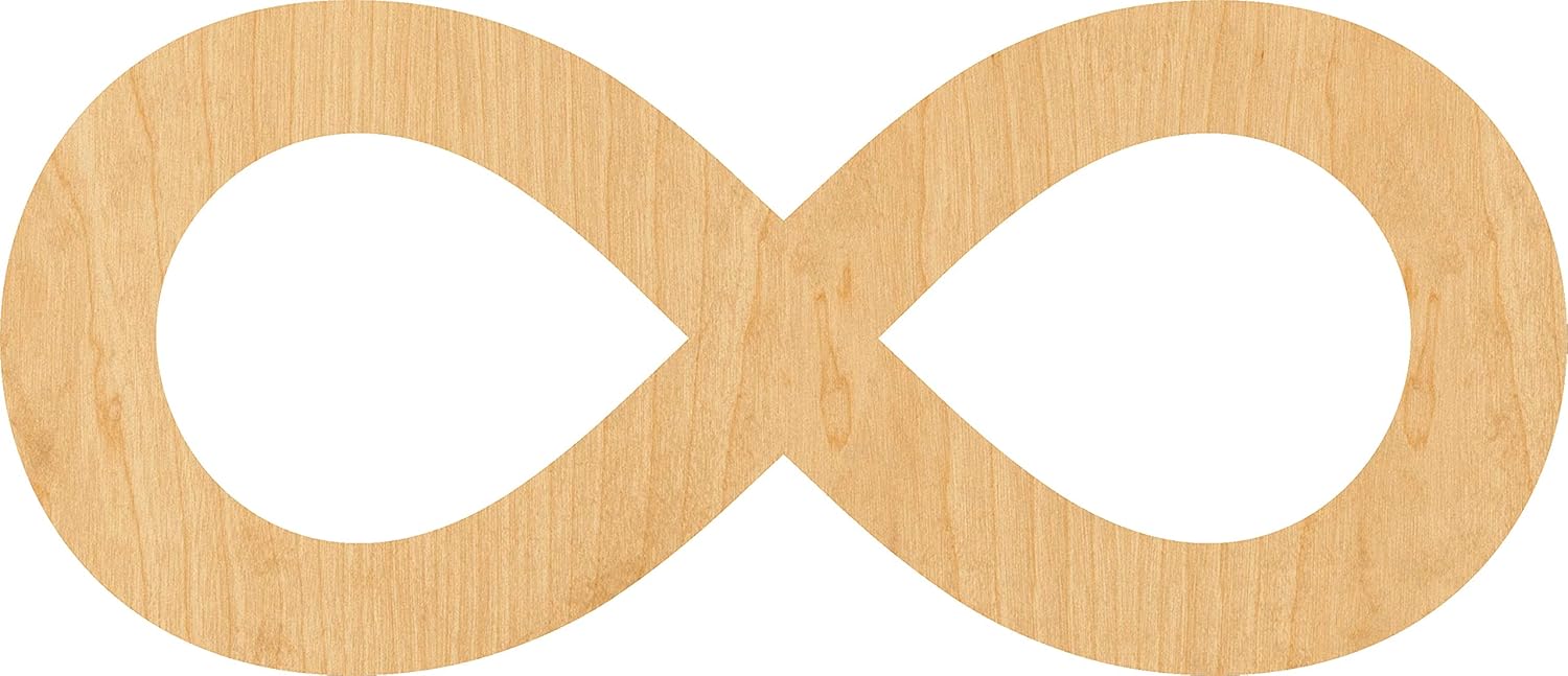 Mixed Media - Infinity Symbol Laser Cut Out Wood Shape Craft Supply - 4 Inch