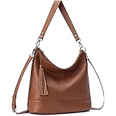 Genuine Leather Hobo Crossbody Bag for Women, Soft Real Leather Bucket, Shoulder Handbag Purse with 2 Removable Strap