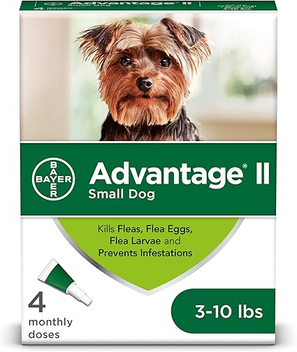 Amazon Com Advantage Ii 4 Dose Flea Treatment For Small Dogs Flea Treatment For Small Dogs 3 10 Pounds Pet Flea Drops Pet Supplies