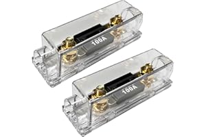 CCHRN 2PCS 100A ANL Fuse with Holder, 0/2/4 Gauge AWG Vehicle in-Line Fuse and Plastic Holder Replacement, High Current ANL F
