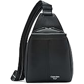 Calvin Klein Women's Myra Backpack for Women – Vegan Leather Convertible Sling Backpack, 2 Pockets, Black/Silver, One Size