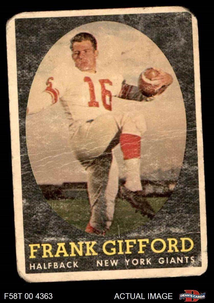 Amazon 1958 Topps 73 Frank Gifford New York Giants FB Football 