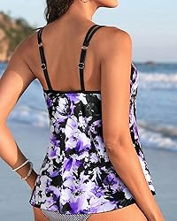 Womens Flowy Tankini Tops Only - Modest Bathing