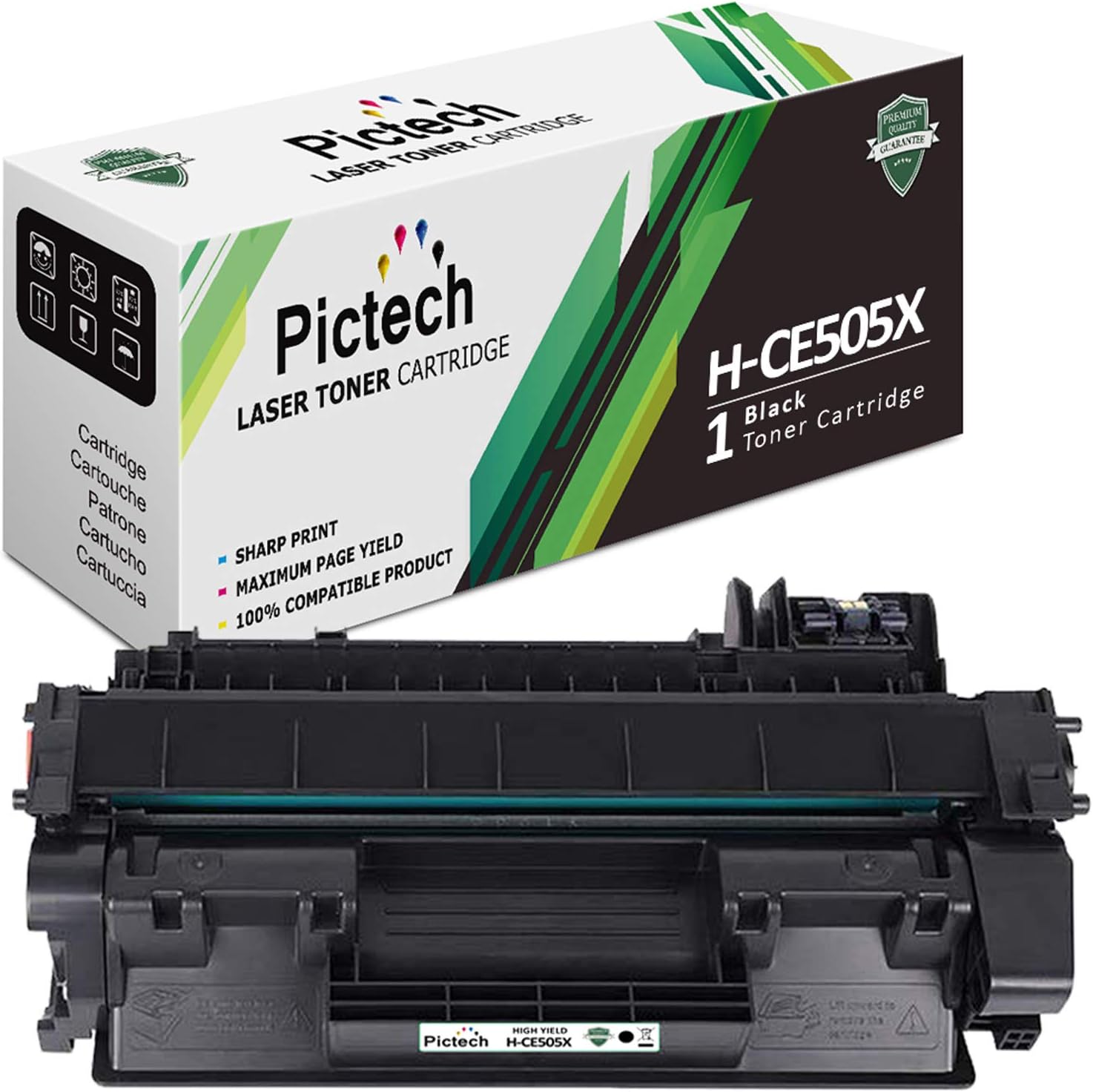 Pictech Replacement for HP CE505X 05X Toner Cartridge for HP LaserJet P2055D P2055DN P2056 P2056D P2057N P2054D P2053D P2055 P2057 P2057D P2054 P2055X (1 Black)