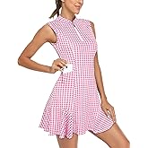 Tanst Sky Women's Golf Dress with Shorts Zip Up Quick Dry Sleeveless Pockets Tennis Workout Dresses
